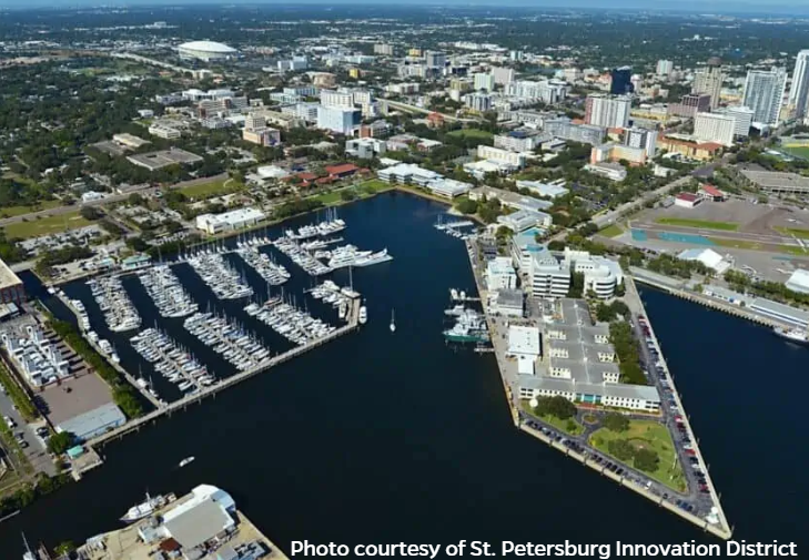 Aerial view of St. Petersburg Innovation District.